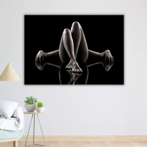 Seductive Woman Naked Artwork, Sensual Wall Decor, Ready to Hang, Framed Canvas