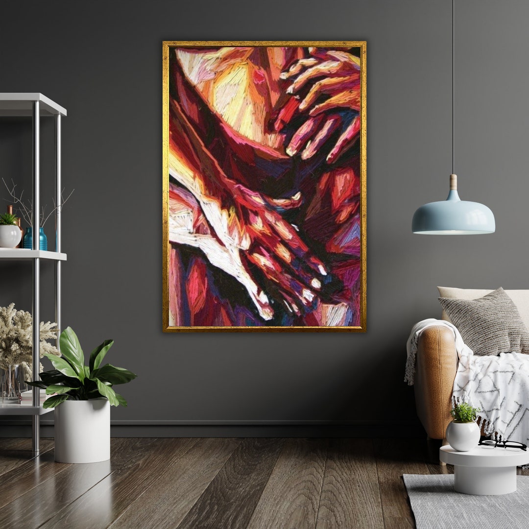 Minimalist Nude Couple Watercolor Art Canvas Ready To Hang Framed minimalist-nude-couple-watercolor-art-canvas-ready-to-hang-framed
