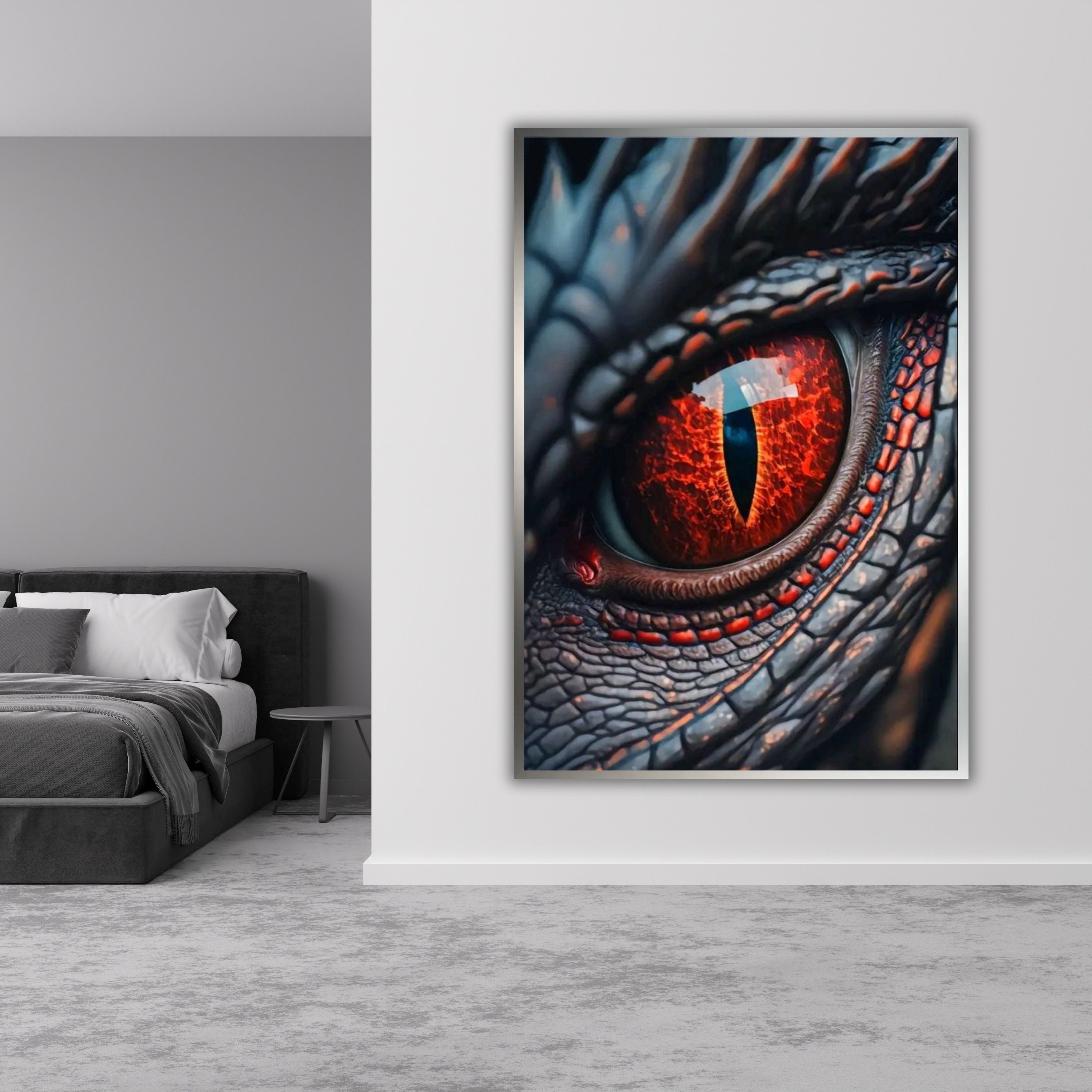 Dragon Eye Art Canvas, Fantasy Wall Decor, Mythical Dragon Eyeball, Eye ...