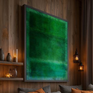 Framed Mark Rothko Green Canvas Print, Ready to Hang, Modern Wall Art, Abstract Decor