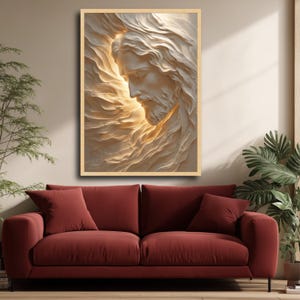 Radiant Jesus Portrait Canvas, Spiritual Wall Art, Divine Light Sculpture, Inspirational Religious Home Decor, Sacred Christian Canvas image 7