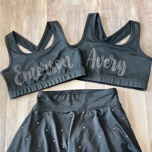 Personalized Rhinestone Sports Bra With Name or Word of Your