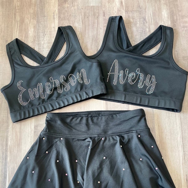 Personalized rhinestone sports bra with name or word of your choosing