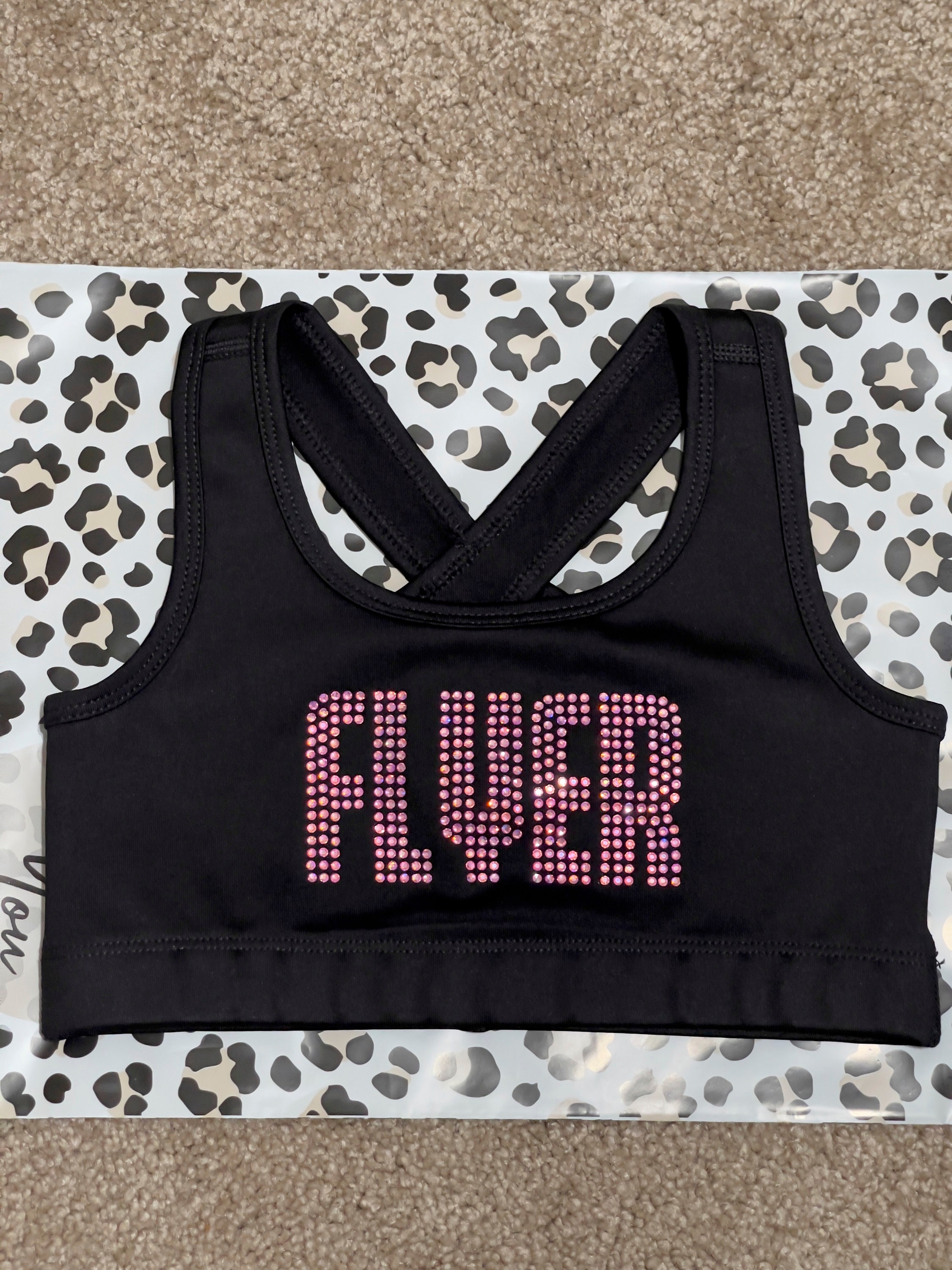CUSTOM Rhinestone Sports Bra Blue or Pink Stones Etsy