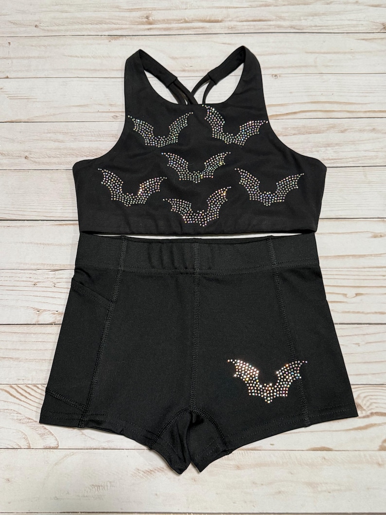 Rhinestone Halloween Bats Bra and Shorts - Etsy