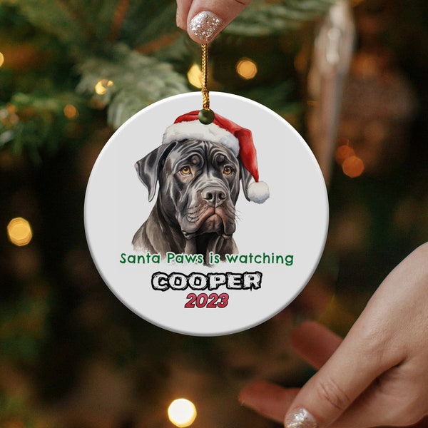 Cane Corso Personalisierte Welpe Ornament, individuelle Hundeverzierung, Weihnachtsgeschenke, Geschenk für Hundebesitzer, Geschenk für Haustierliebhaber