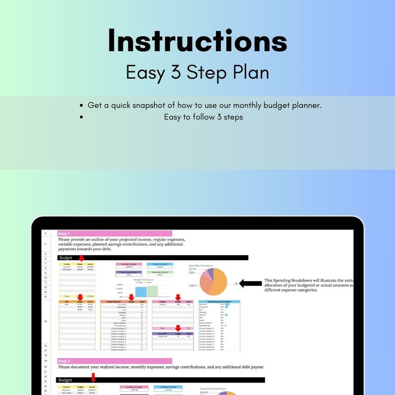 Google Sheets Budget Planner – Monthly Finance Tracker (digital ...