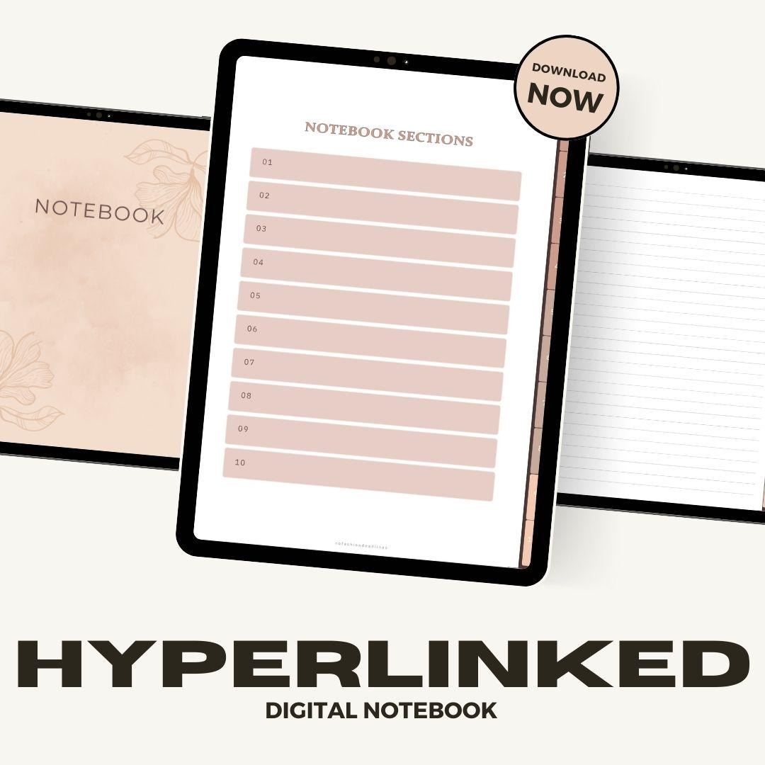 10 Subject Hyperlinked Digital Notebook | Student Planner (PDF) - Etsy