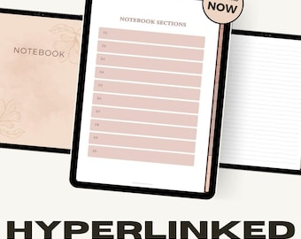 10 Subject Hyperlinked Digital Notebook | Student Planner (PDF)