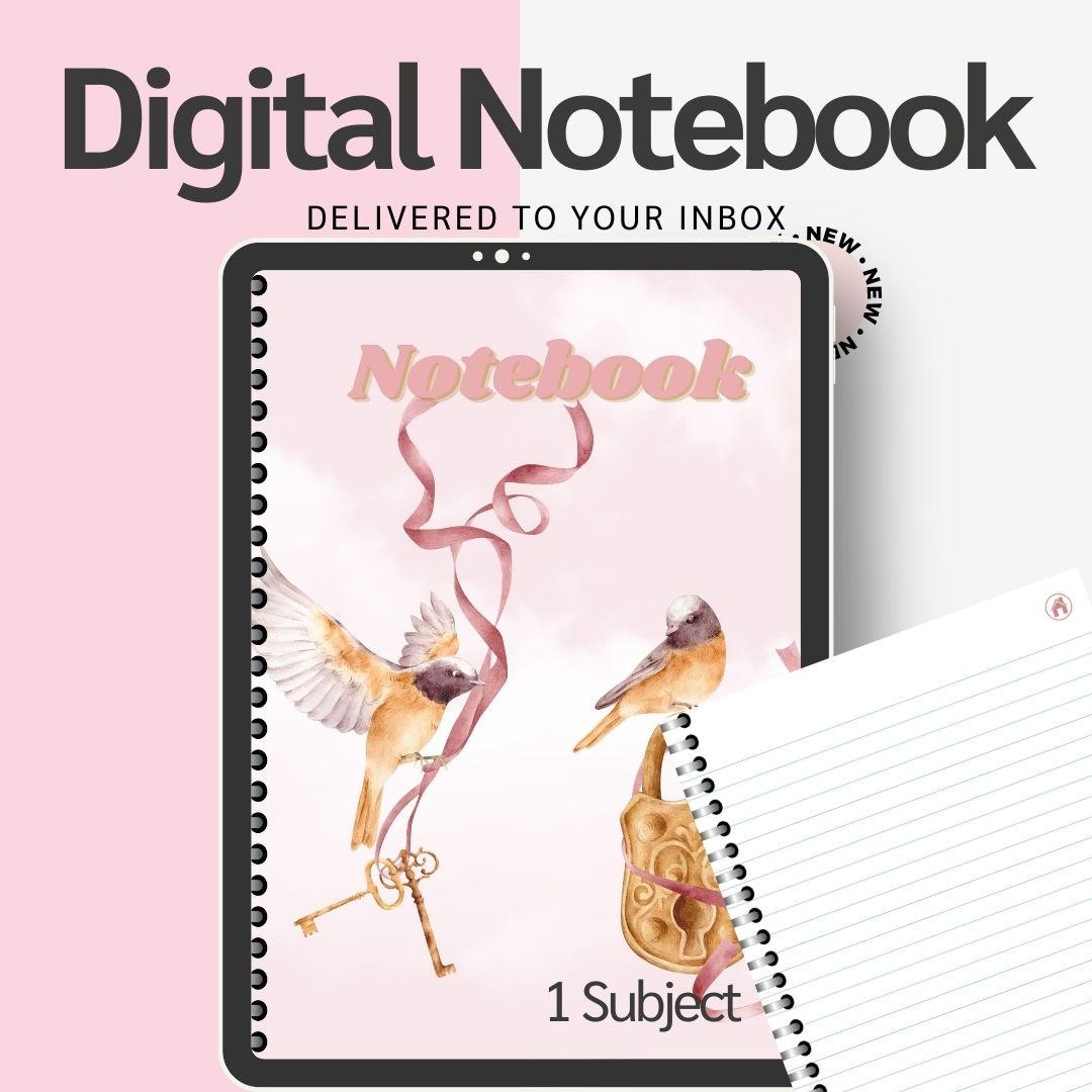 Digital Ruled Notebook Digital Notebook Goodnotes iPad | Ruled Pages Student Planner PDF ...