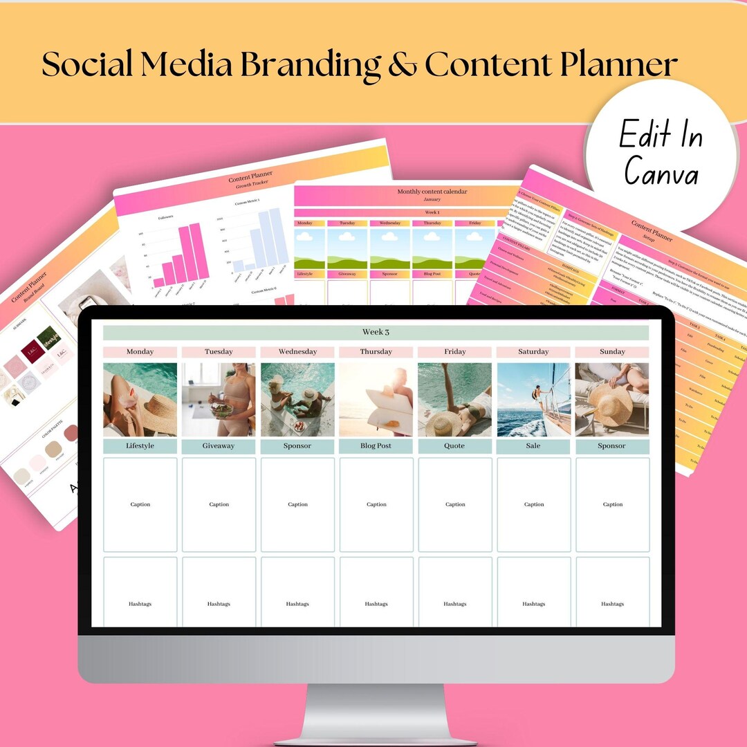 2026 Social Media Content Planner | Brand Strategy, Growth Tracker (PDF) - Etsy