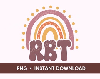 RBT Png, Retro Rainbow Registered Behavior Technician Png, Instant Digital Download, Gift for RBT, Special Education, Behavior Therapist