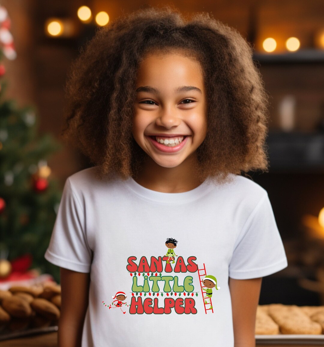 Santas Little Helper Elf Shirt Kids Christmas Shirt Boys Etsy