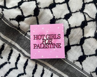 Palestina-stempel koelkastmagneten (2 x 2) - watermeloen, olijftak, Zaatar, Hot Girls for Palestina