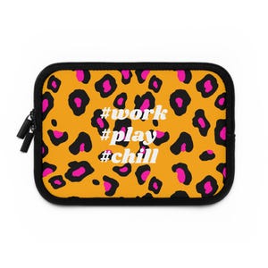 Work Play & Chill Laptop Sleeve | Laptop case | Laptop cover | Bag | Animal print | Waterproof | Shockproof | Slim design | Padded | Stylish