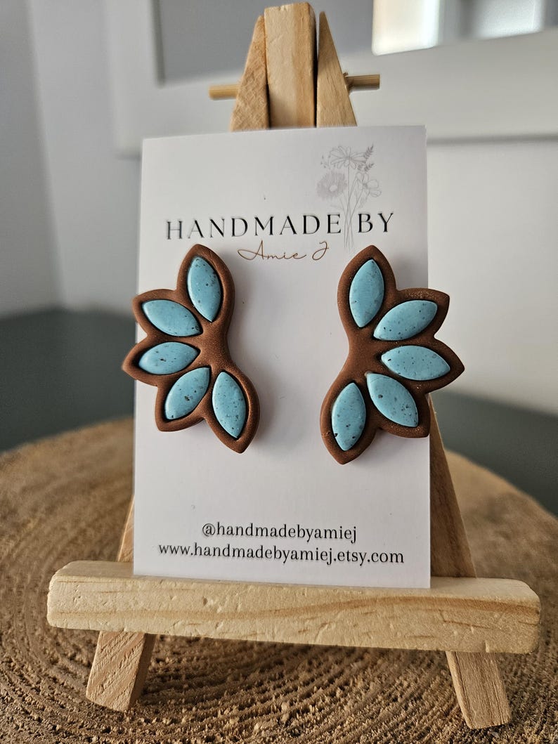 Statement Boho Studs With Faux Turquoise - Etsy UK