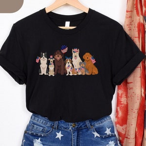 Camicia patriottica per cani, regali per gli amanti dei cani, camicia carina del 4 luglio, t-shirt per gli amanti dei cani del 4 luglio, camicia per cani del Giorno dell&#39;Indipendenza, cani del 4 luglio