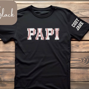 Koszulka baseballowa Papi, koszulka T-Ball Papi, bluza baseballowa Papi, spersonalizowana bluza Papi, prezent Papi, koszulka Papi, prezent baseballowy Papi