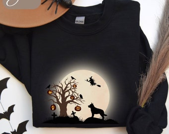 Heeler Halloween Shirt, Sweatshirt, VNeck, Long Sleeve Tee, Australian Cattle Dog Halloween Shirt, Blue Heeler Halloween, Heeler Mom Gifts