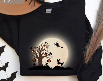 チワワのハロウィンスウェットシャツ、Tシャツ、Vネックまたは長袖Tシャツ、チワワのハロウィンシャツ、チワワのスウェットシャツ、チワワのハロウィン