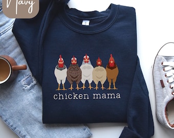 Huhn Mama Sweatshirt oder T-Shirt, Huhn Langarm T-Shirt, Huhn Liebhaber Geschenke, Huhn Mama Sweatshirt, Geschenke für Huhn Enthusiasten