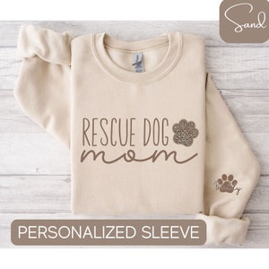 Rescue Mom Sweatshirt or T-Shirt, VNeck, Long Sleeve Tee, Personalized Rescue Dog Shirt, Gift for Rescue Dog Lover, Shelter Dog, Rescue Dog