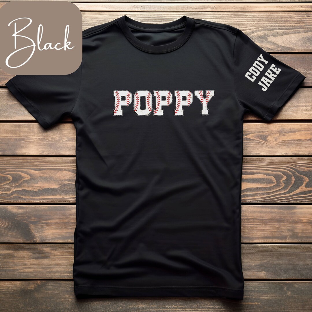 Baseball Poppy T-shirt, T-ball Poppy Shirt, Baseball Poppy