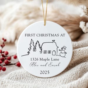 Personalized New Home Ornament, First Christmas in Our New Home, New Home Ornament with Address,  New House Ornament, Housewarming Gift