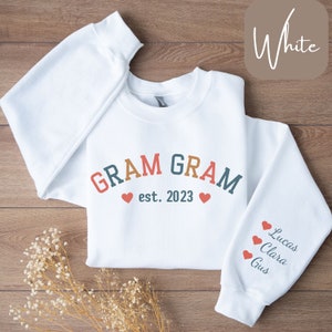 Personalized Gram Gram Sweatshirt or T-Shirt, Gram Gram Established Shirt, Gram Gram Est, Gram Gram Shirt Names, Gram Gram Est Sweatshirt