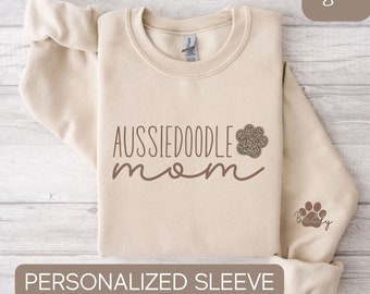 Gepersonaliseerde Aussiedoodle-moedersweater, Aussiedoodle-shirt, Aussiedoodle-cadeaus, cadeau voor Aussiedoodle-liefhebber, Aussiedoodle-moeder