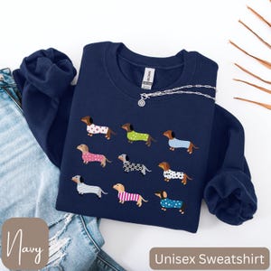Dachshunds in a Row Shirt, Cute Dachshund Lover Gift, Dachshund T-shirt, Long Sleeve Tee or Sweatshirt, Youth Sizes, Girls Dachshund Shirt image 8