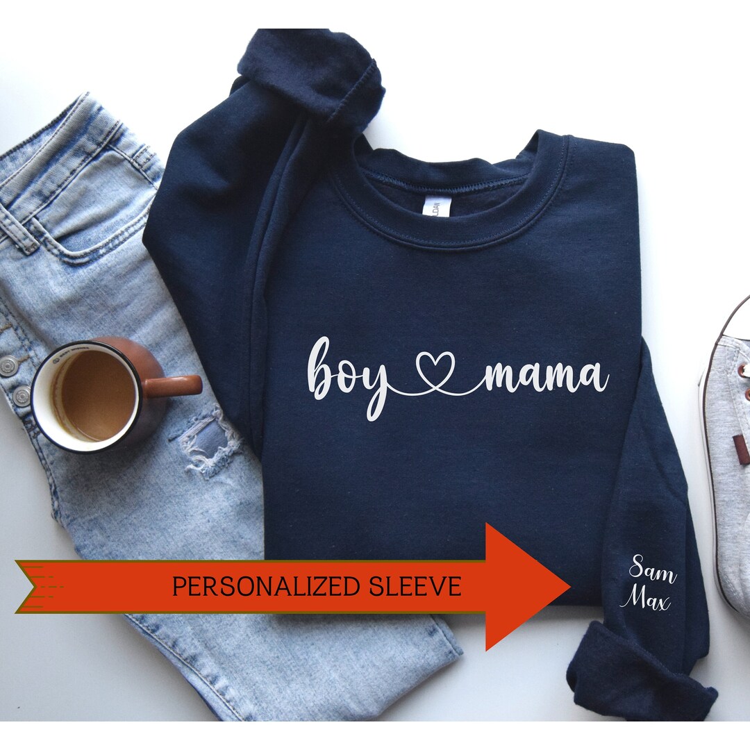 Boy Mama Sweatshirt With Names, Boy Mom Sweat Shirt, Boy Mom Gifts
