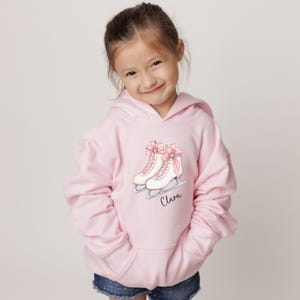 Girls Ice Skating Sweatshirt or Hoodie, Cute Figure Skating Shirt for Girls, Figure Skating Gifts, Personalized Figure Skating Top with Name