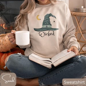 Wicked Witch Sweatshirt, V-Neck or Long Sleeve Tee, Halloween Witch Shirt, Cute Witch Sweatshirt, Halloween Shirt, Witch Hat Sweatshirt