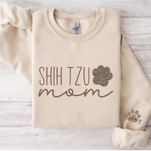Shih Tzu Sweatshirt, Shih Tzu Mom Shirt, Sleeve Design Shih Tzu Shirt, Personalized Shih Tzu Shirt, Shih Tzu Mama, Shih Tzu Gifts image 1
