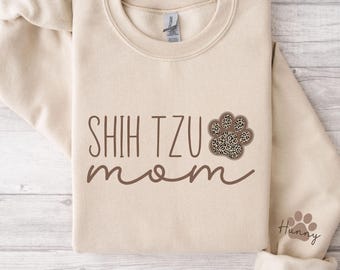 Shih Tzu Sweatshirt, Shih Tzu Mom Shirt, Sleeve Design Shih Tzu Shirt, Personalized Shih Tzu Shirt, Shih Tzu Mama, Shih Tzu Gifts