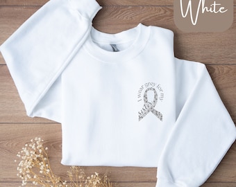Personalized Brain Cancer Sweatshirt with Name, Brain Cancer Awareness, I Wear Grey for, Brain Cancer Shirt, Sweatshirt, Long Sleeve TShirt