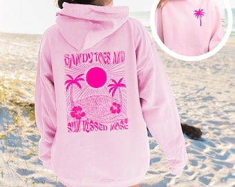 ☆STOCKHOLM SYNDROME☆PALM TREE HOODIE フーディ Everything Comes in Waves” Hoodie in Blue – Pink Palm Puff