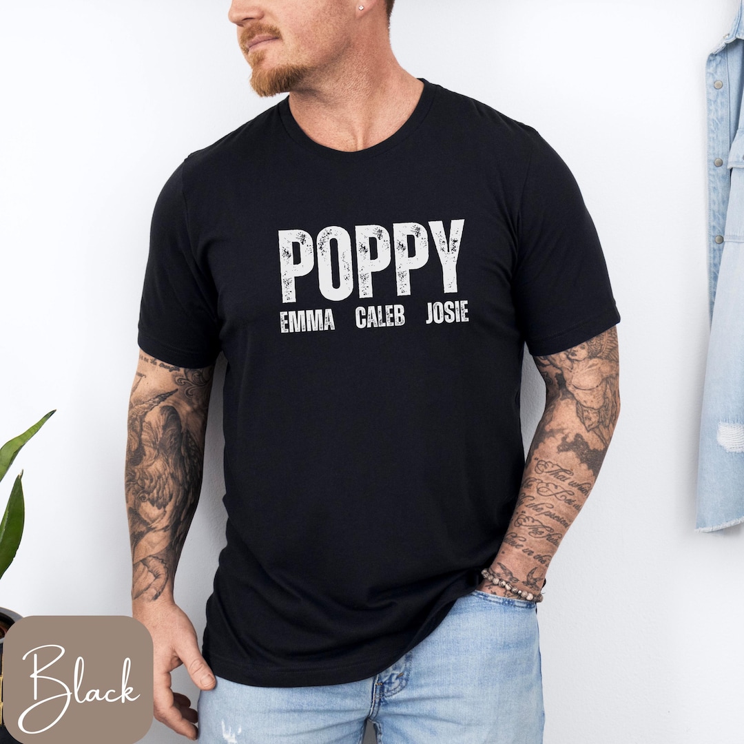 Poppy Shirt With Kids Names, Personalized Poppy Shirt, Fathers Day