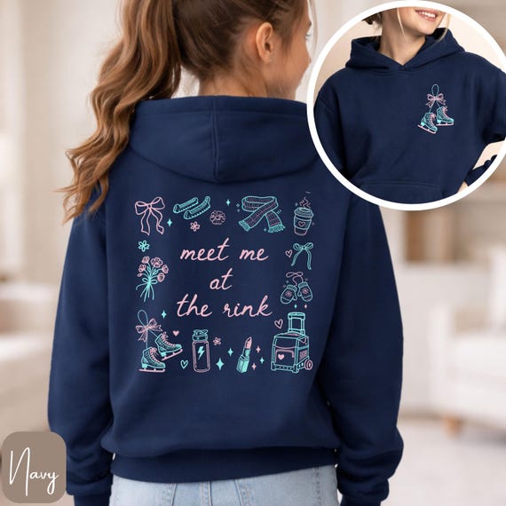Girls Ice Skating Sweatshirt or Hooded Sweatshirt, Cute Figure Skating Shirt for Girls, Figure Skating Gifts, Personalized Figure Skating