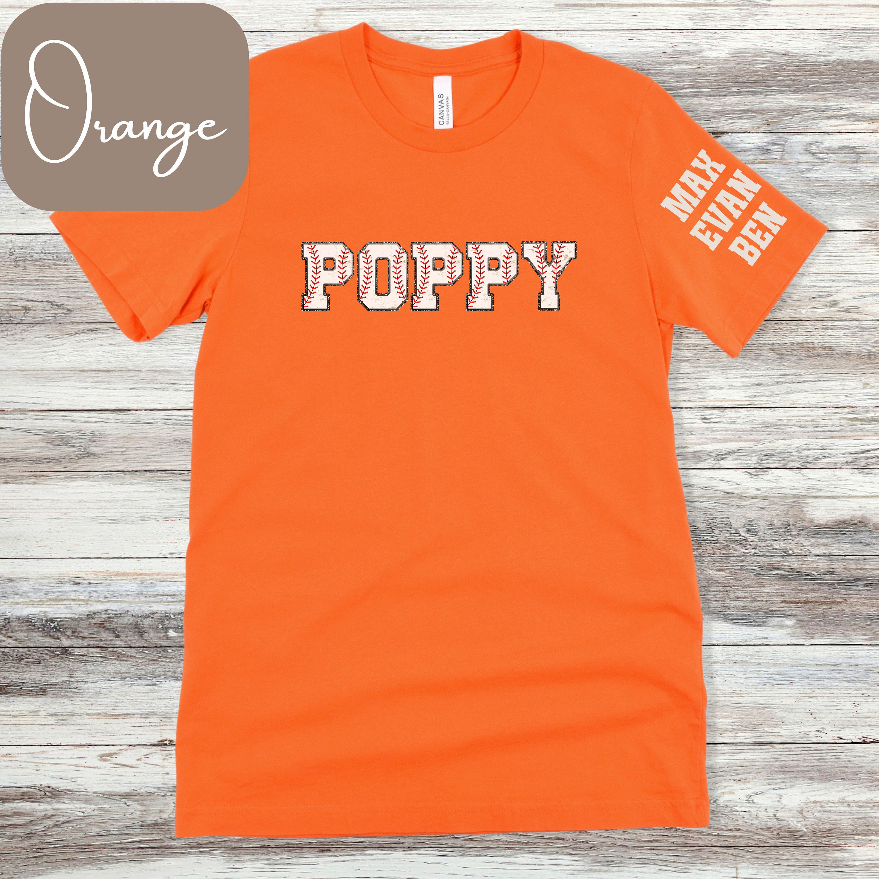 Baseball Poppy T-shirt, T-ball Poppy Shirt, Baseball Poppy
