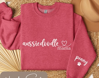 Personalized Aussiedoodle Mom Sweatshirt, Aussiedoodle Shirt, Aussiedoodle Gifts, Gift for Aussiedoodle Lover, Aussiedoodle Mom