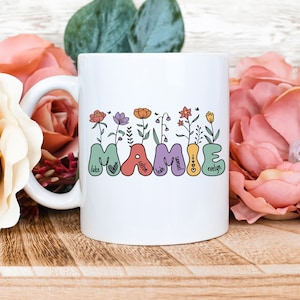 Personalized Mamie Mug, Mamie Mug with Grandchildren's Names, Floral Mamie Mug, Mother's Day Gift for Mamie, Mamie Mug, Mamie Gifts, Mamie