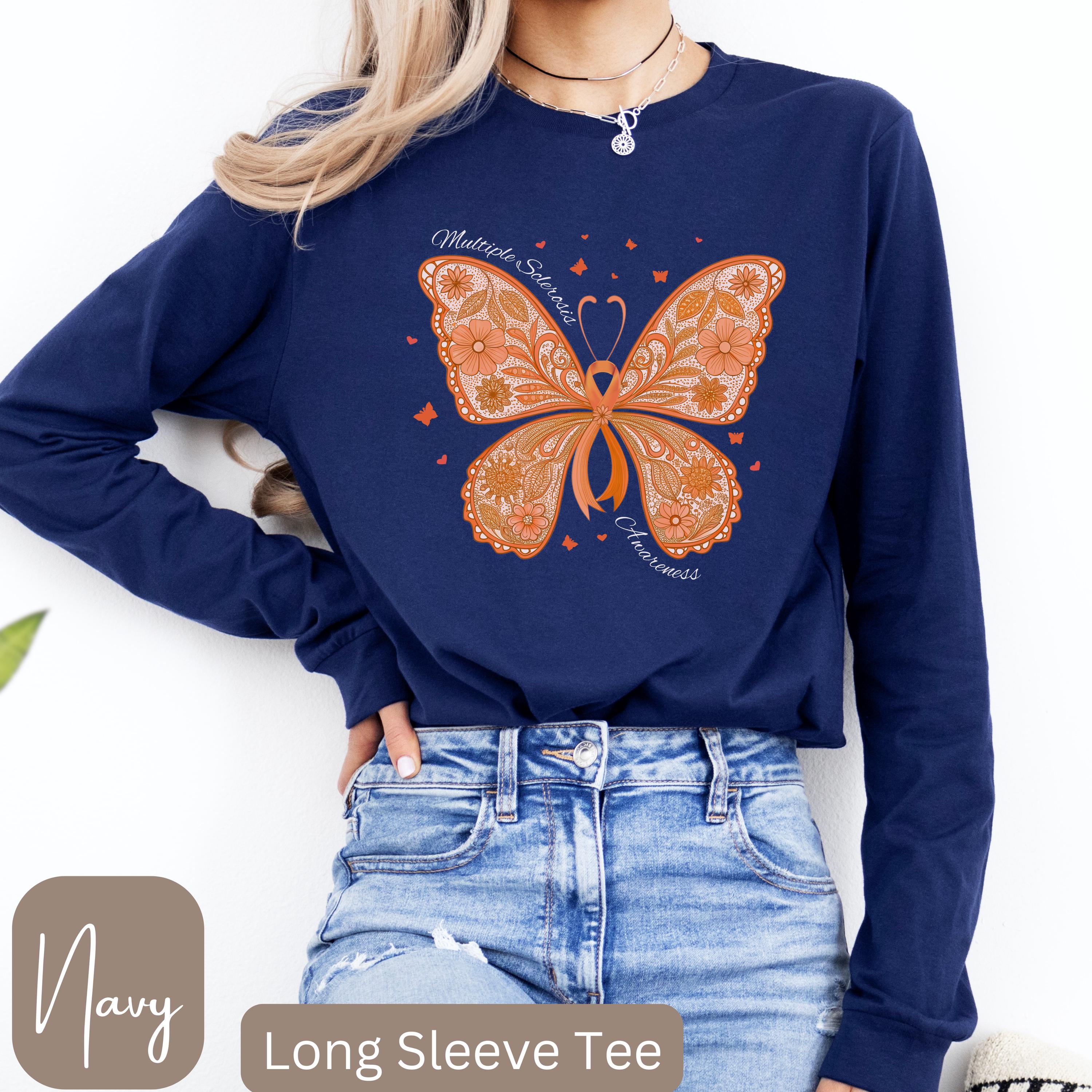 Ms Rafferty Shirt MS Butterfly Shirt, Floral MS Shirt, MS Warrior Gift, Pretty Multiple ...