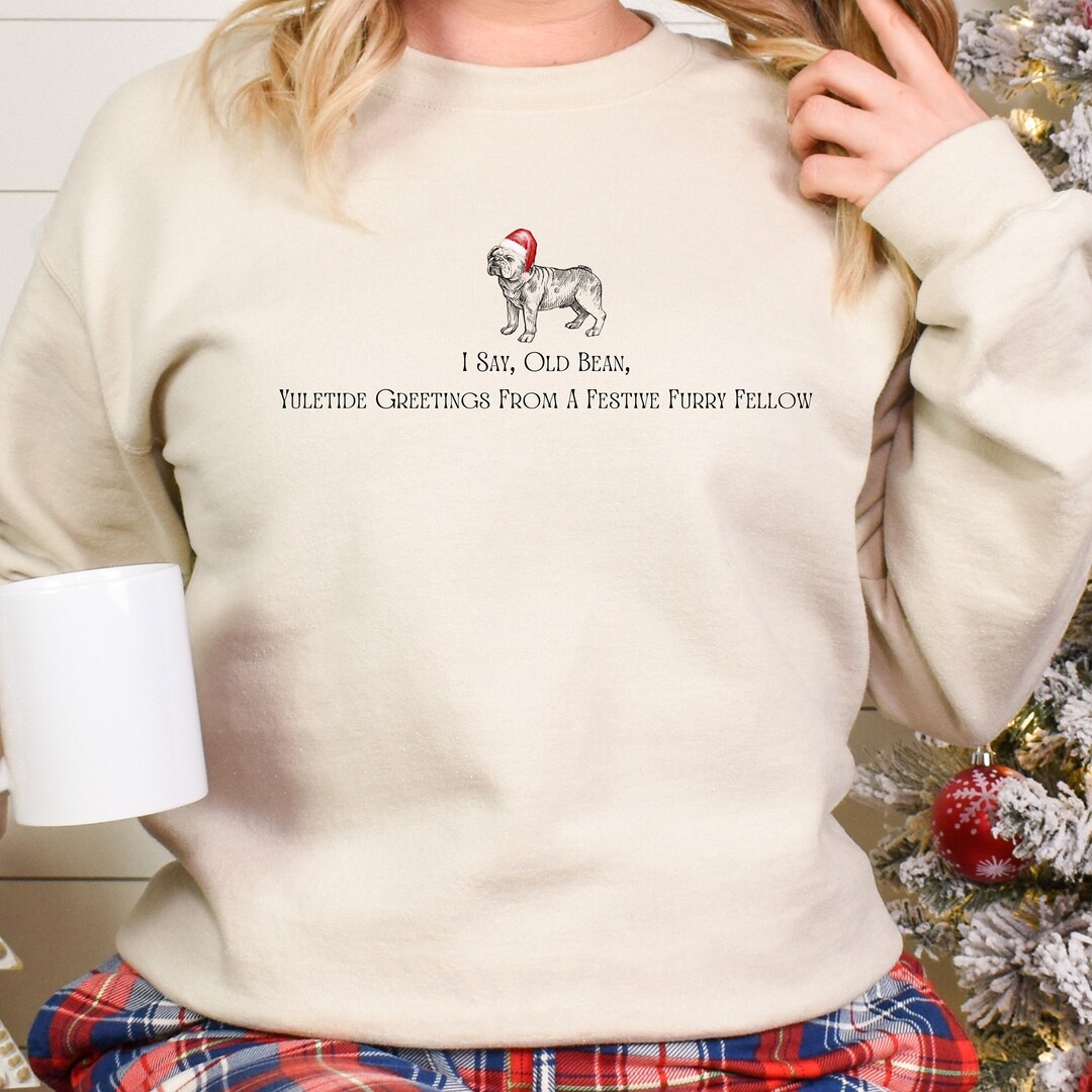 Bulldog Christmas Shirt Vintage Holiday Dog Shirt Bulldog Etsy