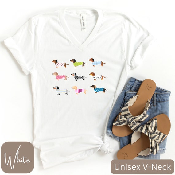 Dachshund VNeck TShirt, Womens Dachshund VNeck, Cute Dachshund VNeck, Dachshund Mom VNeck, Dachshund Gifts, Dachshund Lover Gifts, Doxie Mom