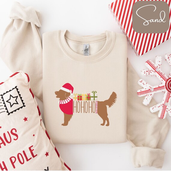 Golden Retriever Christmas Sweatshirt, Vneck, Long Sleeve Tee