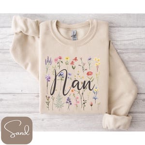 Sudadera Nan, camiseta Nan, camiseta de manga larga Nan, camiseta Nan con flores, Nant para Oma, camiseta Nan con flores silvestres, bonita camiseta Nan, regalos Nan