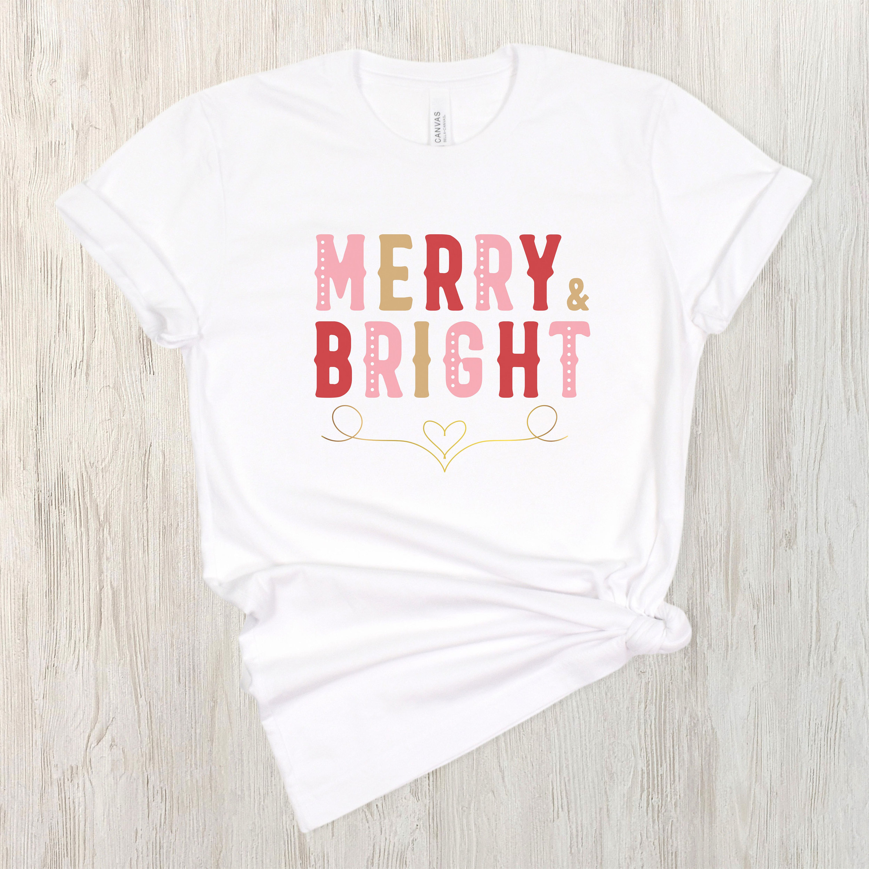 Pink Christmas Shirt, Pink Merry and Bright, Festive Holiday Sweatshirt