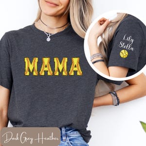 Custom Softball Shirt, VNeck, Long Sleeve Tee, Cute Softball Shirt, Softball Number, Personalized Softball Shirt, Softball Mom, Grandma